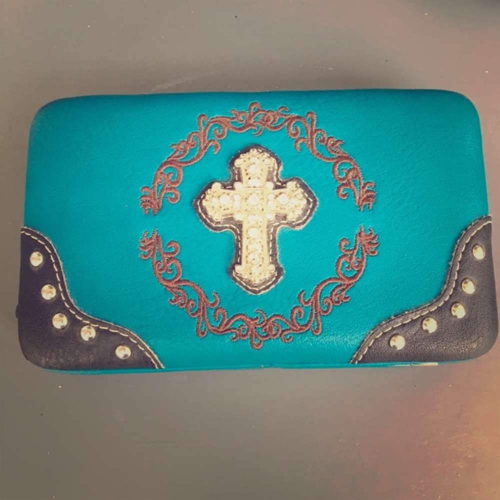 Blue cross handbag